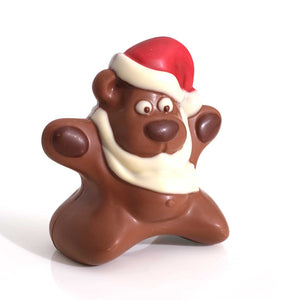 Chocolate Santa Bear Figurine Xmas