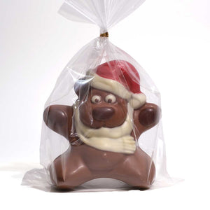 Chocolate Santa Bear Figurine Xmas